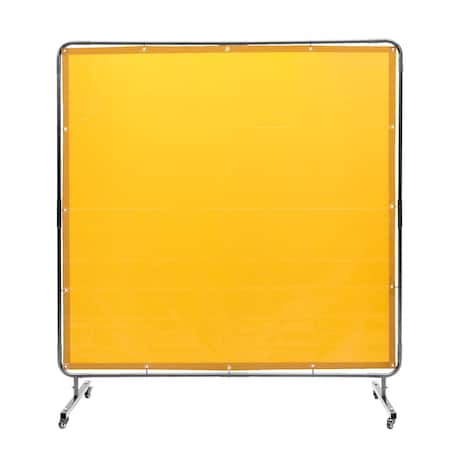 Vevor Welding Screen with Frame 6'x6' Welding Curtain Screen on 4 Wheels Yellow XU-2309