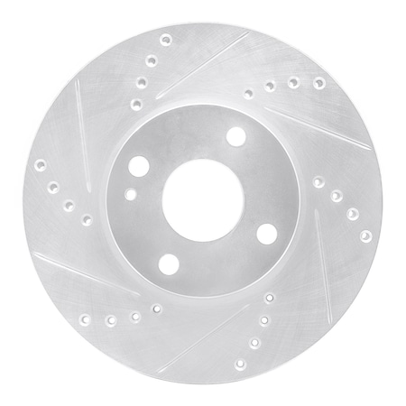 Dynamic Friction Co DFC Brake Rotor - Drilled and Slotted - Silver 631-91003L