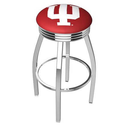 Holland Bar Stool Co 25" Chrome Indiana Swivel Bar Stool, Accent Ring L8C3C25IndnaU
