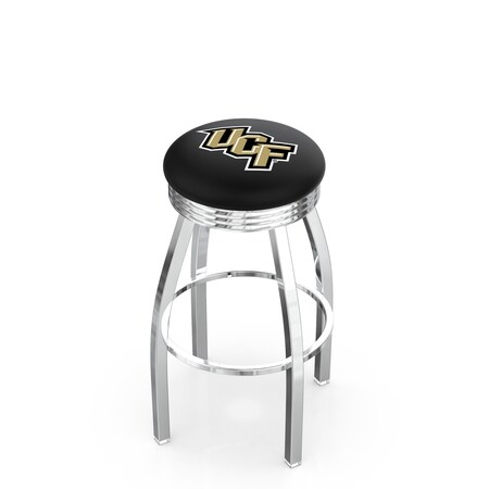 Holland Bar Stool Co 30" Chrome Central Florida Swivel Bar Stool, Accent Ring L8C3C30CenFla