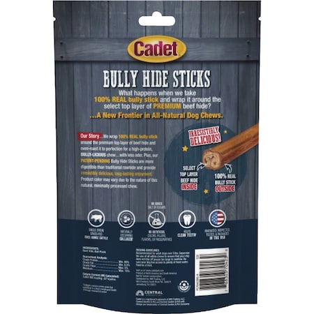 Cadet Small Bully Hide Sticks All-Natural Dog Chews, 5-Count C70423