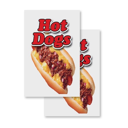 Signmission Hot Dogs, Vinyl Decals Only 24 Inch x 36 Inch, Vinyl Decal, 2PK DSB-2436-2PACK-Hot Dogs