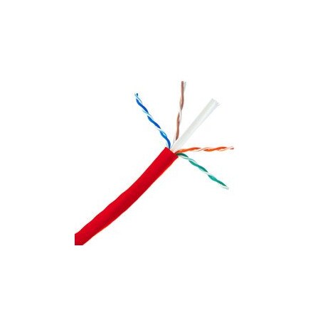 Swe-Tech 3C Cat6a Red Copper Ethernet Cable, 10 Gigabit Solid, UTP, POE Compliant, 500Mhz, 23 AWG, Spool, 1000ft FWT13X6-071NH