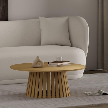 Manhattan Comfort Layla 35.4 Coffee Table in Natural Oak CT019-NA