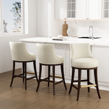Manhattan Comfort Lucia Barstool in Natural, 3PK 3-BS025-NA