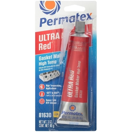 Permatex Ultra Red Gasket Maker, 3.35 oz, Paste Liquid 81630