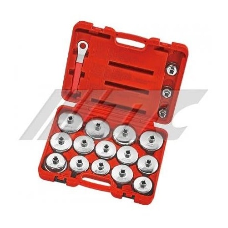 Jtc Auto Tools 18 Piece Oil Filter Wrench Set, 17 Sockets + 21Mm Offset Wrench, 1/2 inDrive Compatible 4572