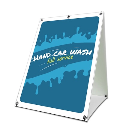 Signmission Hand Car Wash, 24 Inch x 18 Inch A-frame Yard Sign, Coroplast Yard Sign SBC-1824-30386