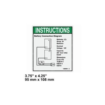 Genie REPLACEMENT DECAL, INSTRUCT, BATTERY CONNECT 1290661GT