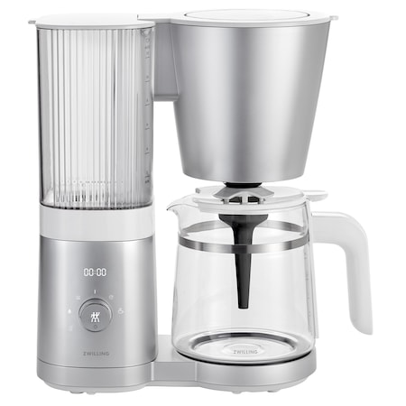 Zwilling Enfinigy Glass Drip Coffee Maker 12 Cup, Awarded the SCA Golden Cup Standard, Silver 1010587