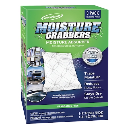 Concrobium Moisture Grabbers Moisture Absorber Pouch, Fragrance Free, 3 Pk 7453276