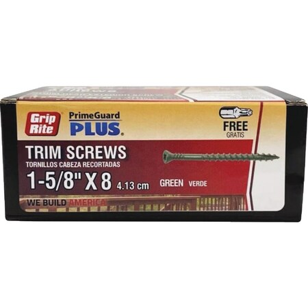 Do It Best PrimeGuard Plus No, 8 x 1-5/8'' Star Drive Green Exterior Screw, 1 Lb. DIB256750