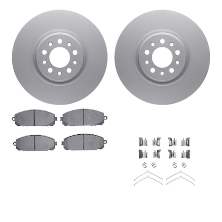 Dynamic Friction Co DFC GEOSPEC Coated Rotors with 5000 Brake Pads - Ceramic and Hardware 4512-42065