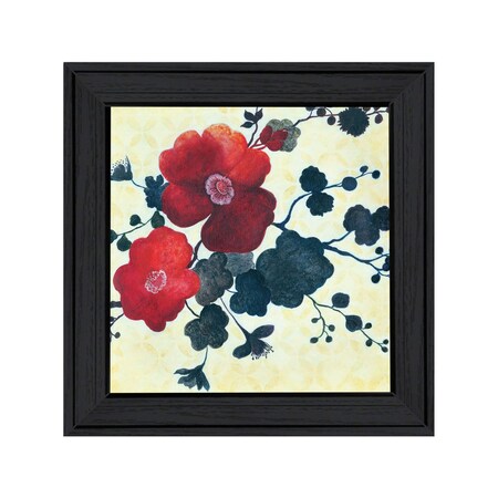 Homeroots Japanese Blossoms Black Framed Print Wall Art 530138