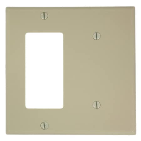 Leviton Combination Wallplate, Standard Size, Gang 2, Ivory 80708-I