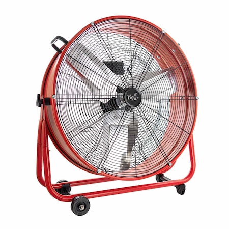Vie Air 24 Inch Commercial Floor Drum Fan in Red VA-24MC