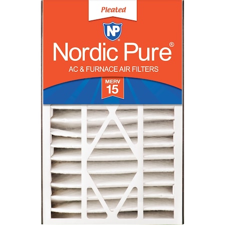 Nordic Pure 16x25x5 Pleated Air Filter, High Capacity, Electrostatically Charged Synthetic Media, MERV 15 16x25x5ABM15-1