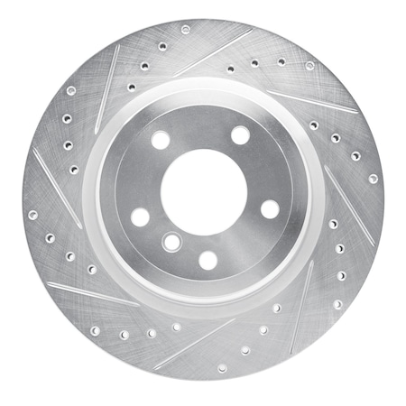 Dynamic Friction Co DFC Brake Rotor - Drilled and Slotted - Silver 631-31070L