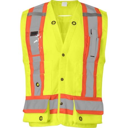 Ironwear Class 2 Hi Vis Two Tone Reflective 17 Pocket Snap Button Safety Vest, Lime, 2X-Large 1234-LS-RD-DR-2XL