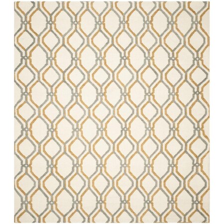 Safavieh Dhurries Hand Woven Flat Weave Rectangle RugIvory & Black 8 x 10 ft. DHU104A-8