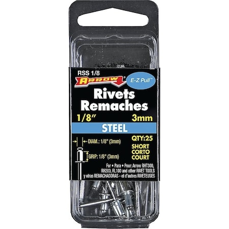 Arrow Fastener Rivet Short Steel 1/8X1/8In RSS1/8