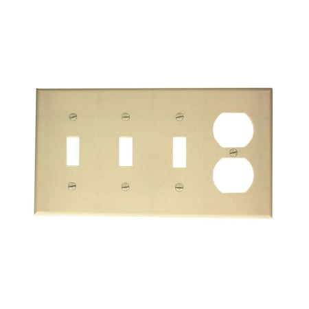 Leviton Combination Wallplate, Standard Size, Gang 4, Ivory P38-I