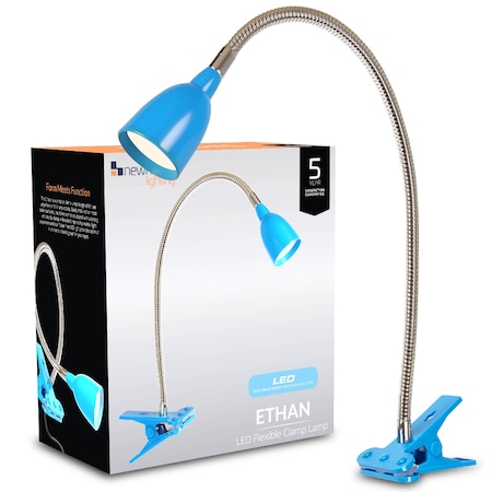 Newhouse Lighting 22 in. Blue Clip On Spotlight LED Gooseneck Clamp Light, Bendable LED Lamp NHCLP-LED-BLU