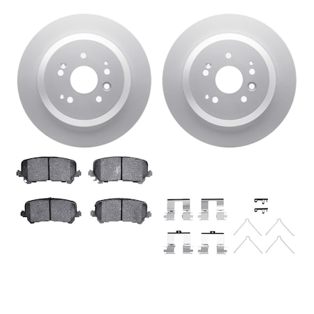 Dynamic Friction Co DFC GEOSPEC Coated Rotors with 5000 Brake Pads - Ceramic and Hardware 4512-58045