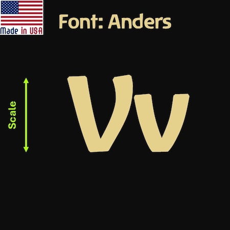 Aacc Self-Adhesive Vinyl Letter: v, Scale: 14 in. Color: Gold Font: Anders by, 24PK AACC-Anders-lv-Gold-I14x24