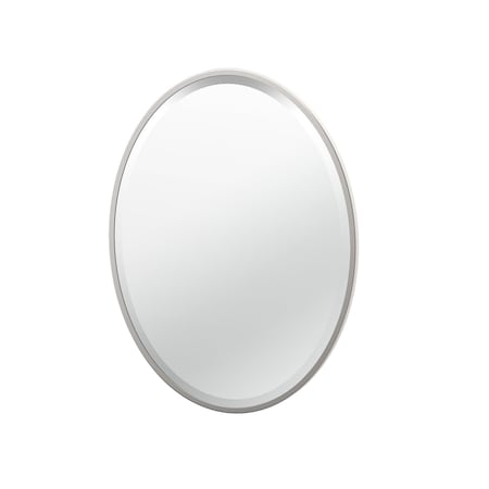 Gatco Flush Mount EZ Hanging 27.5" Framed Oval Mirror, Satin Nickel 1830