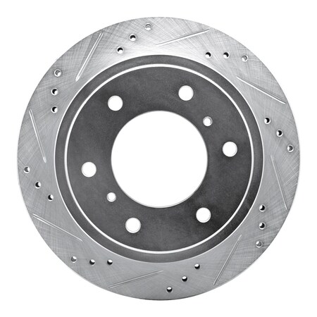Dynamic Friction Co DFC Brake Rotor - Drilled and Slotted - Silver 631-72058L