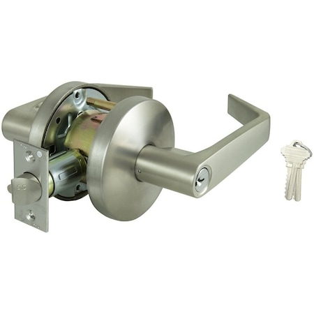 Prosource Classroom Lever, 2 Grade, Stainless Steel, Stainless Steel, SC1 Keyway, Different Key, Commercial Y368CV-PS