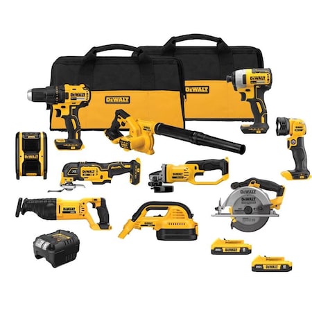 Dewalt 20V MAX Cordless Brushed 10 Tool Combo Kit DCK1021D2