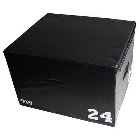 Troy Barbell 24 in. Padded Plyo Box, Black T-PLYO-24