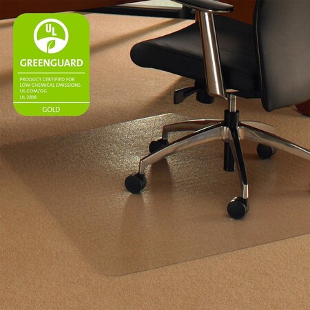 Floortex Cleartex 1115023TR Ultimat Polycarbonate Corner Workstation Chair Mat For Low And Medium Pile Carpets Up To 0.50 In. 48 X 60 In. 1115023TR