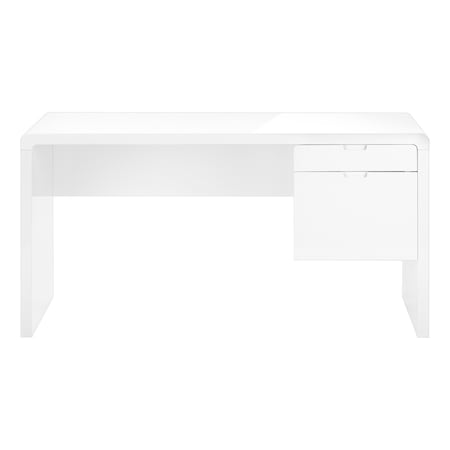 Homeroots 60" White Computer Desk With Two Drawers 489929