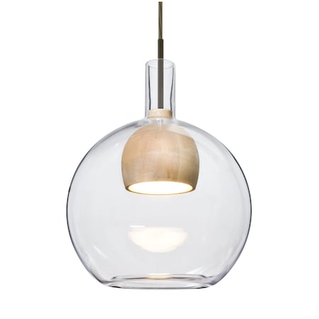 Besa Lighting Benji Cord Pendant, Clear/Natural, Bronze Finish, 1x9W LED 1JT-BENJICLNA-LED-BR