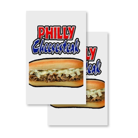 Signmission Philly Cheesesteak, Vinyl Decals Only 24 Inch x 36 Inch, Vinyl Decal, 2PK DSB-2436-2PACK-Philly Cheesesteak