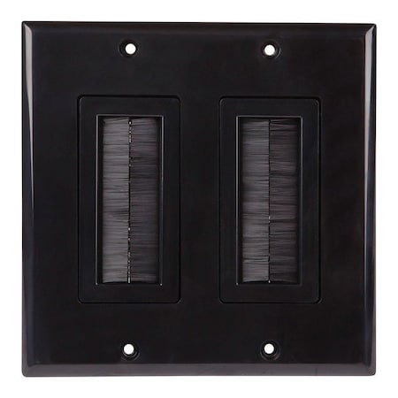 Monster Cable Just Hook It Up Black 2 gang Plastic Home Theater Brush Wall Plate 140678-00