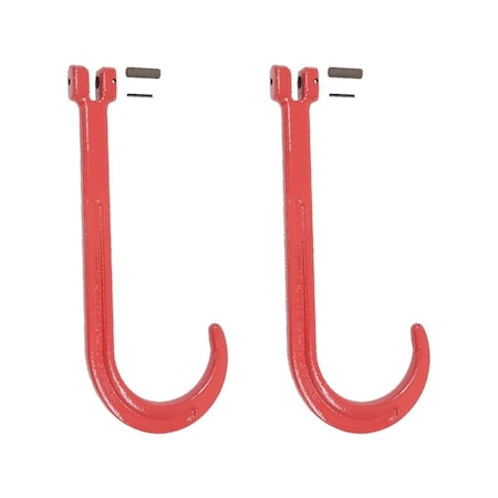 Mytee Products 15in J Hook Heavy Duty Grade G80 Tow Axle Strap Wrecker Load Limit 7100#, 2PK JHook15-G80x2