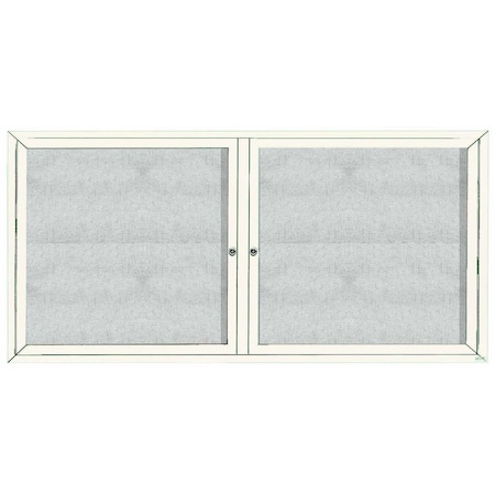 Aarco Outdoor Enclosed Bulletin Board w/ Al Frame, Powder Coated White, 36''Hx72''W ODCC3672RW