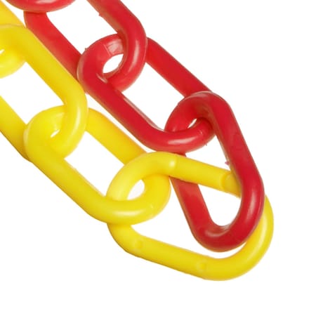Mr. Chain 2" x 100' Yellow/Red Plastic Safety Chain 50037-100