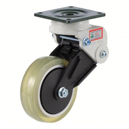 Foot Master Plate Caster, Swivel, Polyurethane, 160mm H GDS-100A-65SF