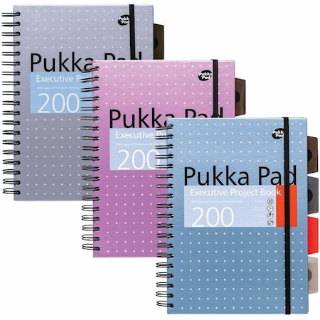 Pukka Pads B5 Metallic Executive Project Books, Assorted, 3PK 9589-MET