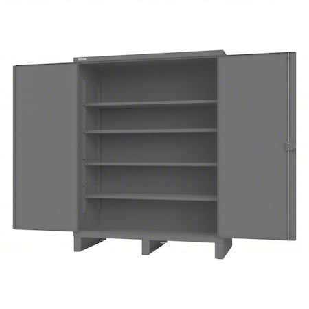 Durham Mfg Storage Cabinet, 78 in H, 60 1/4 in W, 30 1/4 in D, Swing, Padlockeable, 4 Shelves HDC-306078-4S95