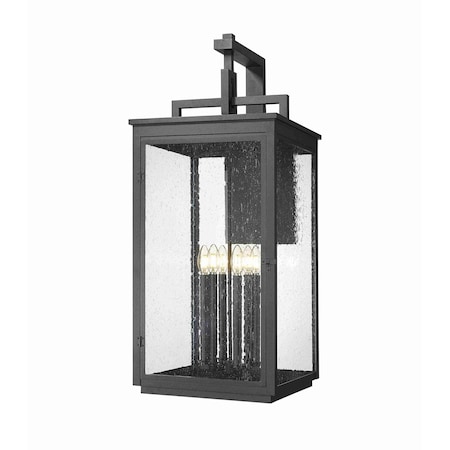 Z-Lite Hartwell 6-Light Outdoor Wall Light, 15 in W x 36 H, Sand Black 5019XXL-BK