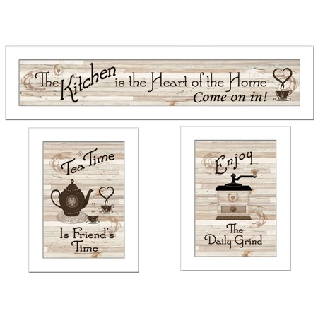 Homeroots Set Of Three Kitchen Friendship Collection III 2 White Framed Print Kitchen Wall Art, 3PK 405947