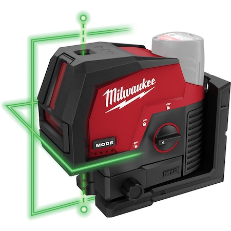 Milwaukee Tool M12 Green Cross Line & Plumb Points Laser 3622-20