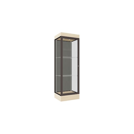 Ghent Lighted Floor Display Case 24x76x20, 6" Base, Bronze 91LFSL-BZ-BGW