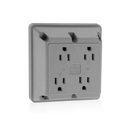 Leviton Four-In-One Receptacles 15 Amp, 125 Volt 1254-GY